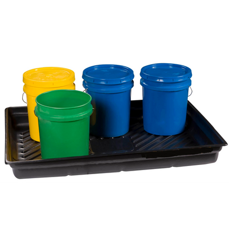 OIL746, SPILL CONTAINMENT TRAY, 38" X 26" X 5.5", BLACK, 1/CS